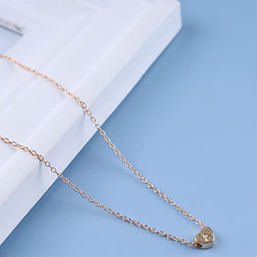 Atentuyi Boho Tiny Heart Necklace Gold Love Heart Pendant Necklace Small Heart Choker Dot Pendant Necklace Thin Chain Heart Solitaire Necklace Jewelry for Women and Girls - Image 7