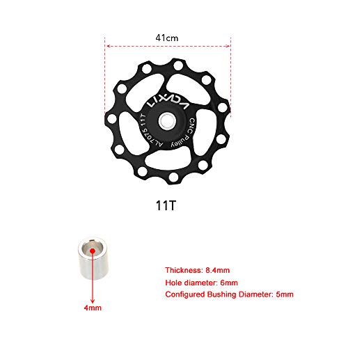 Polia Desviadora Traseira, Romacci 1pc 11T Guia de desviador traseiro Polia de liga de alumínio CNC