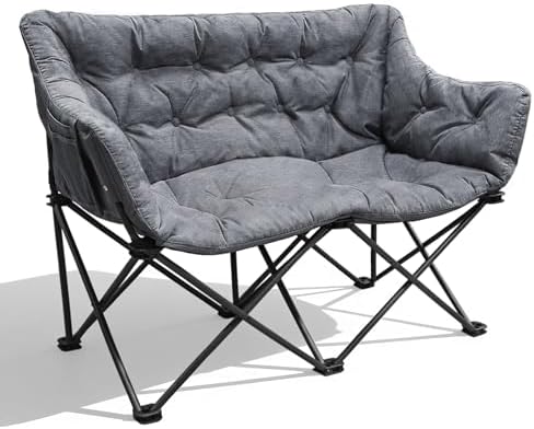 Doppel Campingstuhl Faltbar, Campingsofa für 2 Personen 320kg, Ca...