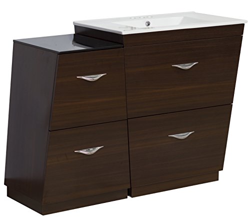 American Imaginations Ai-2-1268 Modern Plywood-Melamine Vanity Set, 43.5-Inch X 18.5-Inch, Wenge Finish #TOP10
