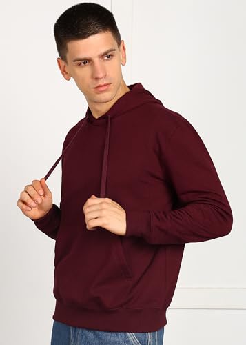 Image of Alan Jones Clothing Men's Solid Hooded Sweatshirt | Drawstring Hood, Kangaroo Pocket, Ribbed Hem | Regular Fit | Sizes S-5XL | Multiple Colors