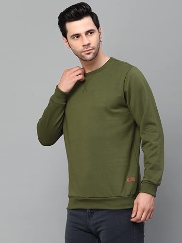 Image of Rigo Fleece Printed Round Neck Sweatshirt for Men | Full Sleeves Sweatshirt for Men | Casual Wear & Stylish Sweatshirts for Men