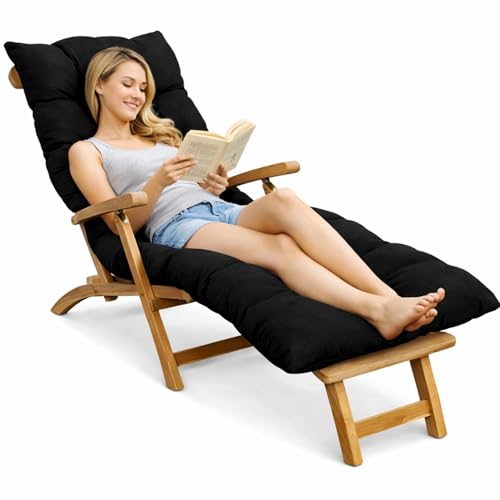 bananair - Coussin Bain de Soleil Chaise Longue - Épais, Ultra Confortable, Design Matelassé - Fabriqué en France - Matelas Transat avec Scratchs, Facile à...