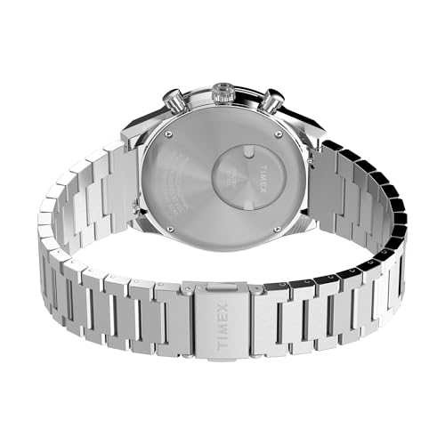 Image of TIMEX Q Sport Analog White Round Dial & Silver Stainless Steel Bracelet Band Water Resistant Men's Wrist Watch - TW2Y36200IK
