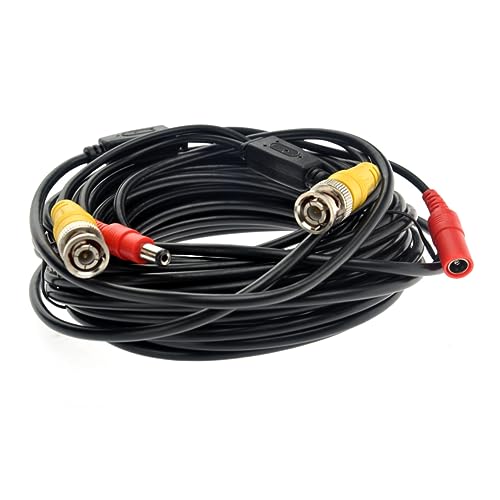 LIFKICH 10m Bnc Video Power Extension Cable Power Supply Cable Metal Copper Black