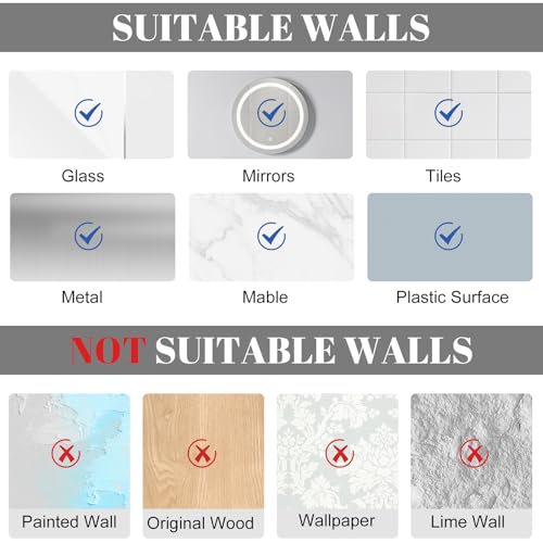Image of Suction Cup Hooks, 4 Pack Silver Stainless Steel Suction Hooks for Shower
