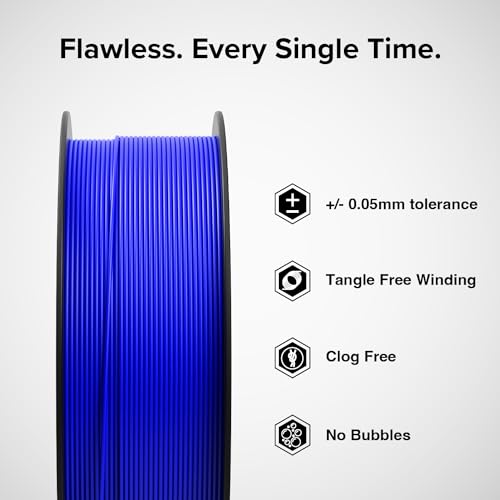 Image of Numakers PETG-HS 1.75mm 1kg 3D Printer Filament Clear Light Blue High-Speed Printing Strong & Tough Odorless Moistureproof Low Warping Precise 3D Printing Fits Most FDM Printers (Royal Blue)
