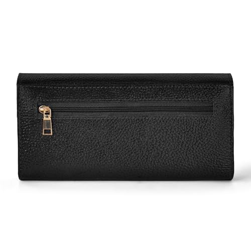 Image of HAYES LONDON Ladies Purse, Pure Leather Wallet, RFID Blocking Bi-Fold Clutch (Verve Black)