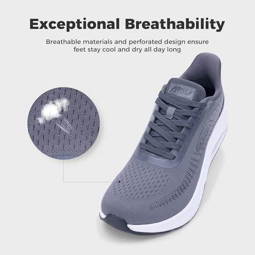 Image of GANNOU Wide Toe Box Shoes for Men Arch Support Walking Shoes Plantar Fasciitis Orthotic Tennis Sneakers
