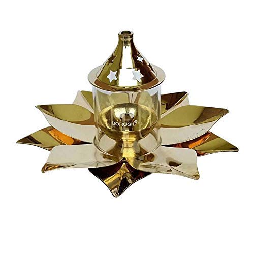 Portavasi vintage in ottone piccolo esagonale