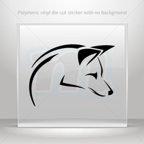 Sticker Decals Fox Head car Boat Vehicle ATV jet-ski Garage door 6 X 4.3 Inches Black 0602 XXR88