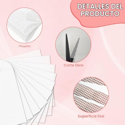Miniatura 4 de Malla Plastico Bordado,Tela Punto De Cruz Hecho A Mano,Punto De Cruz Malla,Kit Bordado Adecuado Para Tejidos S Mano,Bordados Tridimensionales Y Proyectos De Decoración Del Hogar,Blanco