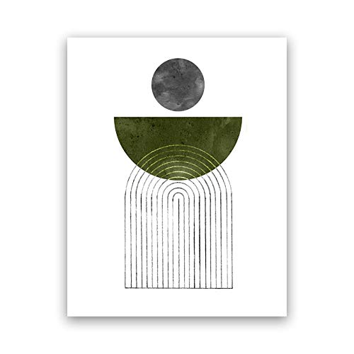 Impressions sur toile vert olive abstrait style gallery wall art - 3