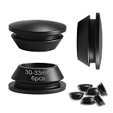 PDKKFF 6 Stück Gummistopfen für 30-33mm Loch, Runde Silikonstopfen Gummipfropfen Schwarz, Lochstopfen wasserdichte Verschlussstopfen, Gummistöpsel für Flasche, Möbel-Endkappen-Einsätze, Metallrohre