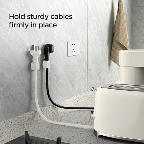 6 Pack de Clips Magnéticos para Cables, Organizador de Cables, Soporte para Cordón Ajustable, Gestión de Cables USB para Oficina y Hogar - Blanco miniatura 5