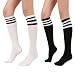 STYLEGAGA Women's Casual Knee High Socks (One Size : XS to M, Triple Stripe Asst-2P)