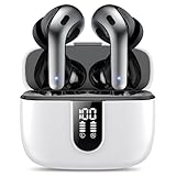 50 Heures D'autonomie et Affichage LED en Temps Réel : Les oreillette bluetooth sans fil offrent une autonomie d'environ 8 heures avec une seule charge, qui peut être prolongée jusqu'à 50 heures avec l'étui de chargement compact. Les chiffres de l'affichage LED indiquent avec précision la puissance restante de l'étui de chargement et des écouteurs.