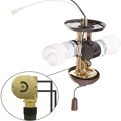 Image of Metal Pull Chain Switch Zing Ear ZE-109M Heavy Duty, Bronze | Durable 2 Wire Ceiling Fan Light ON /OFF Control Replacement for Hunter Ceiling Fans Wall Lamps Cabinet Light