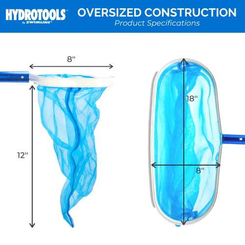 Hydrotools By Swimline 8033 Leaf Net For Inground Above Ground Pool Pond | Extra Large Skimmer Net Cleaning Tool & Ultra Fine Deep Mesh Bag | Durable Reinforced Aluminum Frame | For Debris Bugs Pickup #TOP5