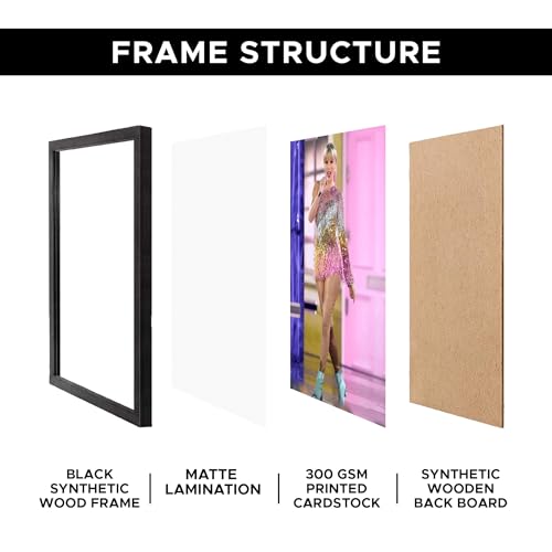Image of CodersParadise Wood Taylor 3 Wall Poster Frames - Pack Of 6 | 8 X 12Cm (A4 Size) | Aesthetic Artwork Framed Posters | Framed Posters For Living Room, Bedroom, Home And Office