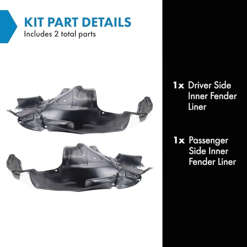 Image of TRQ Inner Fender Liner Set Compatible with 2015-2016 Subaru Impreza SU1248126 SU1249126