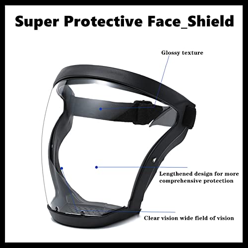 Anti-Fog Protective Full Face_Shield, Reusable Super Face Protective Cover, HD Durable Adjustable Face Visor