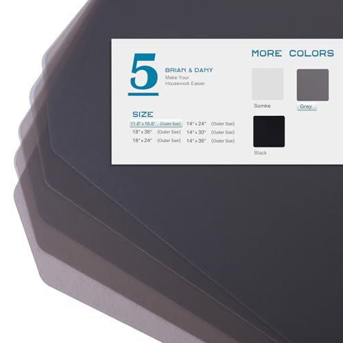 Image of BRIAN & DANY Wire Shelf Liner 11.8 inch X 16.6 inch, Heavy Duty Shelf Liners for Wire Shelving, Waterproof Protector Mats, Set of 5, Charcoal
