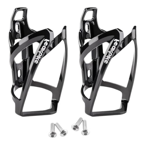 Portabidón de Bicicleta, 2 Piezas, Soporte para Botella de Agua Ligero para MTB Bicicleta de Carretera Bicicleta Fixie Ciclismo, Jaula Universal de PC, (Negro)