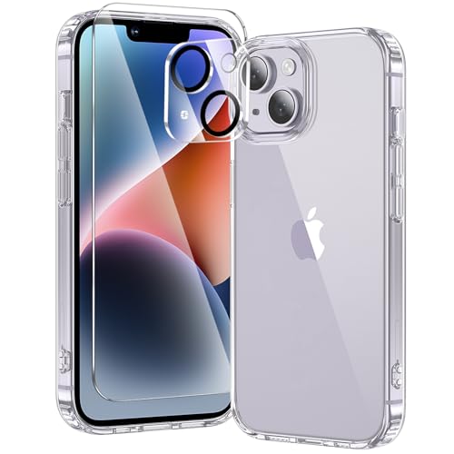 Coque transparente iPhone 14 toushion avec verre trempé et protection objectif photo