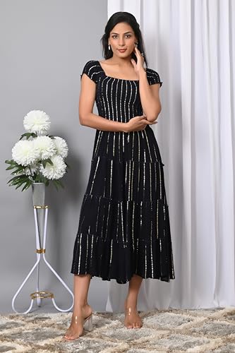 Image of IQRAAR Dress for Women Printed Midi Dress