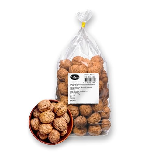 Alucra Jumbo Walnüsse in der Schale 1kg – Herkunft Chile 36mm – naturbelassen, knackig, reich an Waâ€¦ – Miniatur