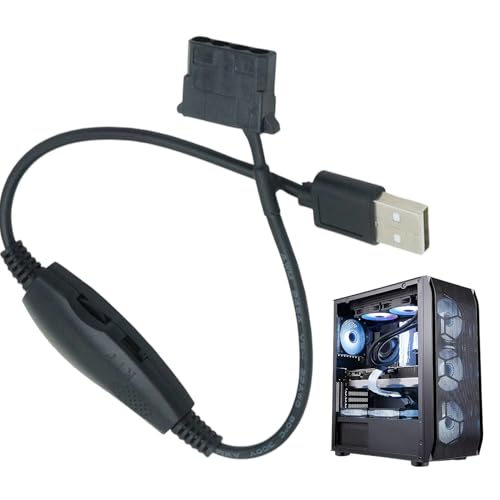Dewireaey Adaptador para Ventilador De Caja,Convertidor USB PWM de 3 y 4 Pines | Regulador de Velocidad del Ventilador | para Enfriamiento De Dispositivos Electrónicos De PC De Escritorio Y