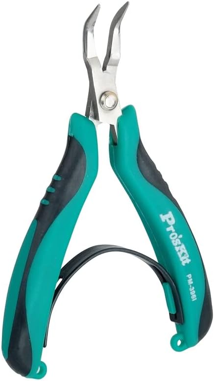 Miniatura 2 de PM-396I AISI420 Alicates de nariz doblada de acero inoxidable Alicates de alambre de joyería Herramienta de mango