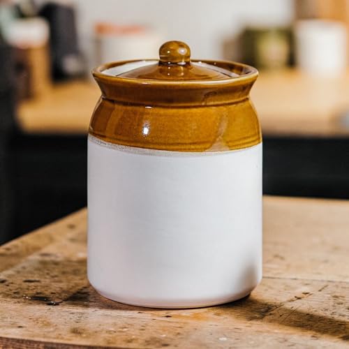 Image of Big 8 kg ceramic jar for Kitchen Storage - 8 L Large Pickle Jar - Martban Container for Pickles, Chutneys & Sauces (8000 ml)