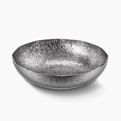 WAGENSTEIGER Stainless Steel Multi-Functional Serving Platter Bowl, Buffet Party Pans, Catering Pans, Ramen Cooking Pan or Bowl, 3-Ply Sukiyaki Pan with Aluminum Core, Hammered Finish (7.87" Diameter)