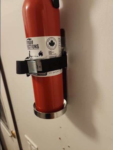 Miniatura 4 de Soporte para extintor de incendios, soporte de pared, compatible con extintores de incendios de 2.5 libras, acero inoxidable (acero inoxidable de