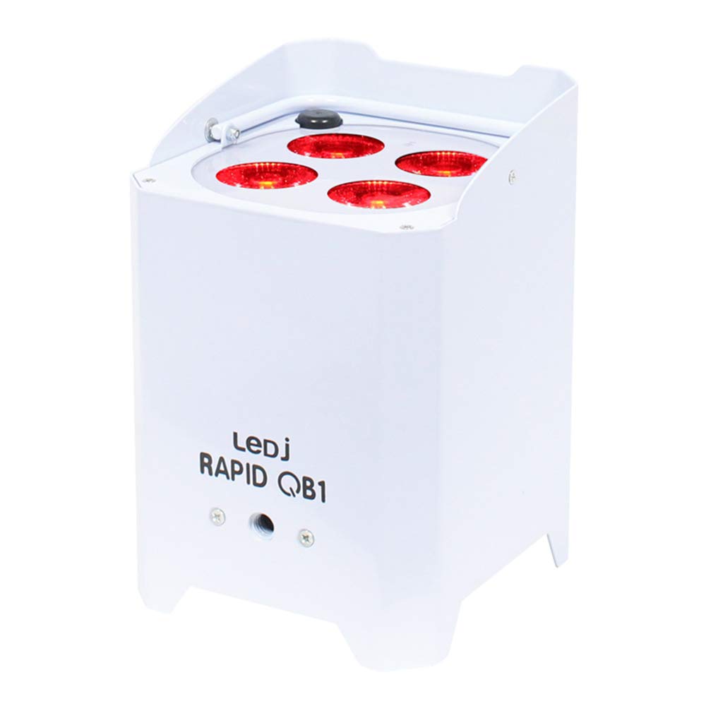 LEDJ Rapid QB1 Hex LED Uplighter - Juego de 4 bombillas LED inalámbricas para DJ o discoteca
