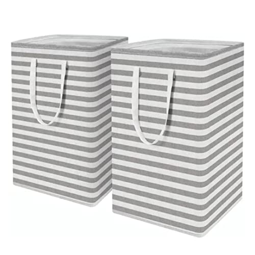 Tissting 2 Pack Laundry Hamper 72L Collapsible Large Laundry Baskets with Easy Carry Handles