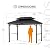 Sunjoy Wooden Grill Gazebo, 8 x 12 ft. Steel Hardtop Outdoor Gazebo for Year-Round Grilling, 2 Full Size Grills, Griddles or Smokers - Cook Station, Barbeque, Built-in Electrical Outlets, Black