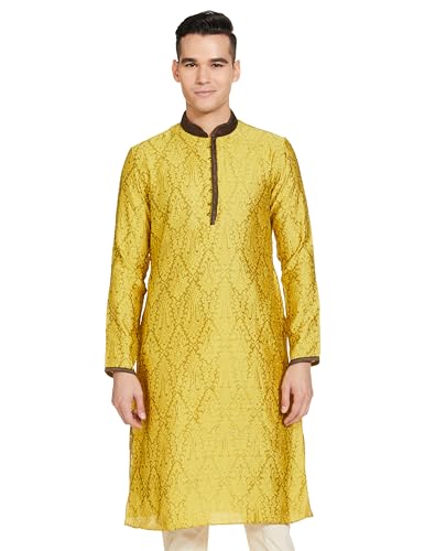 Image of Manthan Art Silk Casual Kurta for Men