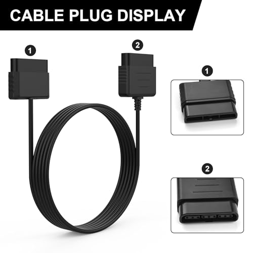 Image of PS2 Controller Extension Cable Cord Compatible with Sony PlayStation 1 PlayStation 2 PS2 Game Console, 6FT /1.8m