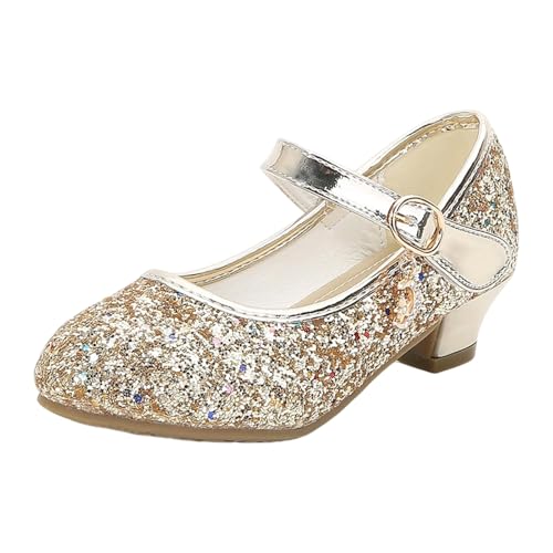 Sneakers da ragazza in stile, scarpe da ballo scintillanti per bambini, ideali per la scuola e le attività autunnali, gold, 36