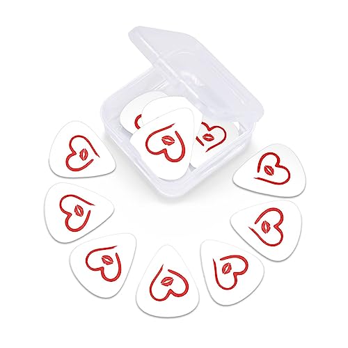 Lot de 12 médiators en forme de cœur dessiné dans un coffret pour ukulélé, guitare électrique, basse - Les Beatles, Paul McCartney, John Lennon, RIngo Starr, George Harrison Lot de 12 médiators en forme de cœur dessiné dans un coffret pour ukulélé, guitare électrique, basse – Image 7