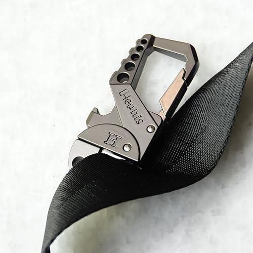 Image of Hephis Skull Heavy Duty Key Chain,Car Emergency Escape Tool, Seat belt Cutter,Bottle Opener,Carabiner Car Key Chains