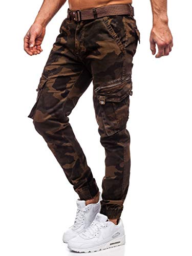 Preisvergleich Produktbild BOLF Herren Jogginghose Cargohose Sporthose Trainingshose Jogger Sweathose Fitnesshose Jogpants Fußballhose Sweatpants Beinabschluss Pants Baumwolle Slim Fit CATENVIN CT6013 Braun L [6F6]