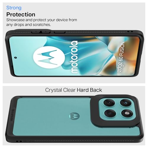 Image of KAPAVER Impulse Back Cover Case Compatible for Motorola Edge 60 Fusion (PC + TPU) (Black)