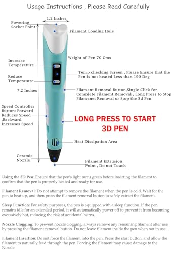Image of Magicwand【with Adaptor】| 3D Printing Pen with LCD Display【165 Metre Filaments】【Pack of 1】