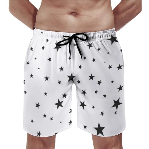 Shorts de bain homme étoile noire en taille S avec cordon et poches