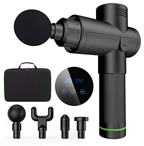 Pistolet de massage, Pistolet de Massage Musculaire, Masseur musculaire pour le cou, les épaules et le dos avec 4 têtes de massage différentes