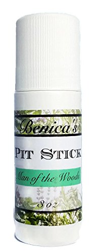 Benica's Pit Stick All Natural Roll-on Deodorant - Organic Non-GMO Shea Butter - No Aluminum - No Parabens - 3 oz (Man of the Woods)